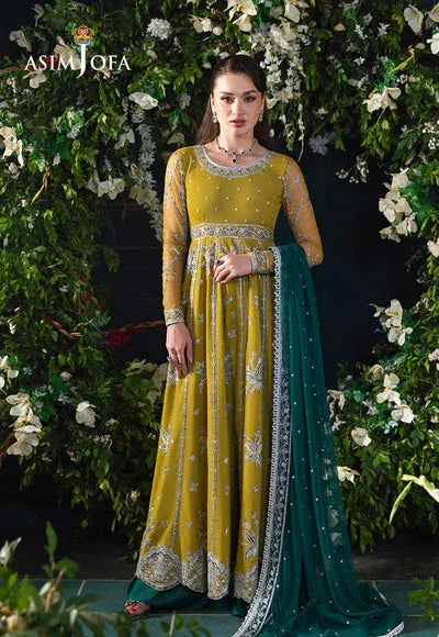 Asim Jofa | Lumiere Formals | AJLFC-10 EMBROIDERED NET - Rang-e-Khaas