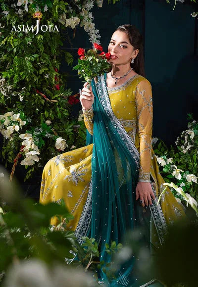 Asim Jofa | Lumiere Formals | AJLFC-10 EMBROIDERED NET - Rang-e-Khaas