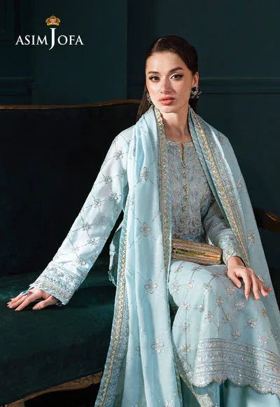Asim Jofa | Lumiere Formals | AJLFC-01 EMBROIDERED PAPER COTTON - Rang-e-Khaas
