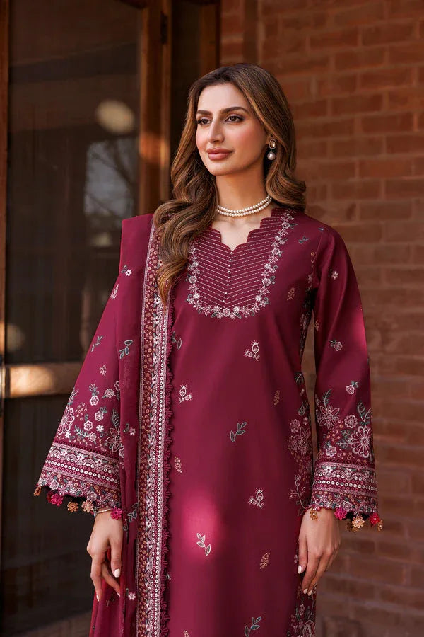 Farasha | Dastoor Embroidered Lawn SS24 | RUBY GLAM - Rang-e-Khaas