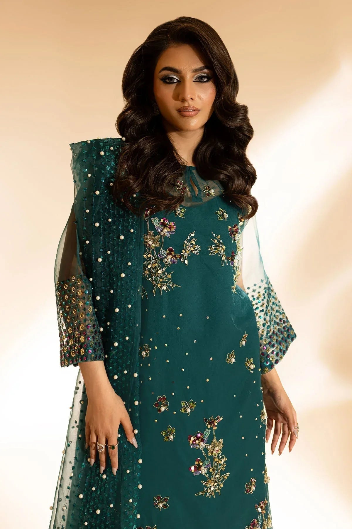 Nureh | Tiny Twinkles | TW-01 TEAL DREAM - Rang-e-Khaas