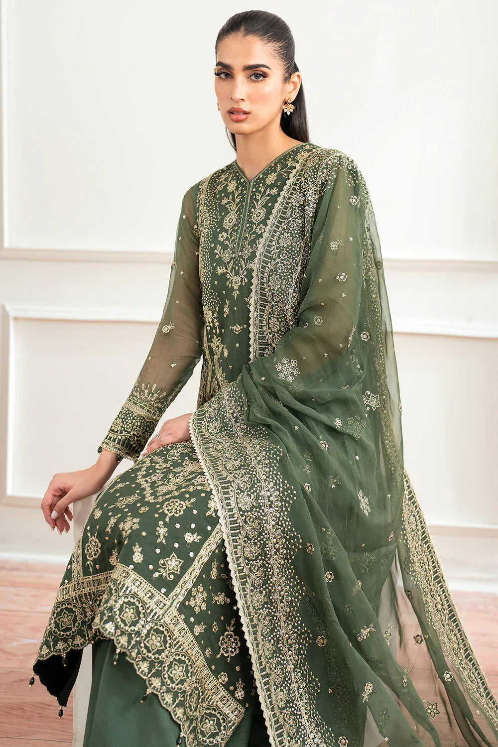 Farasha | Essence Formals 25 | Muted Moss - Rang-e-Khaas