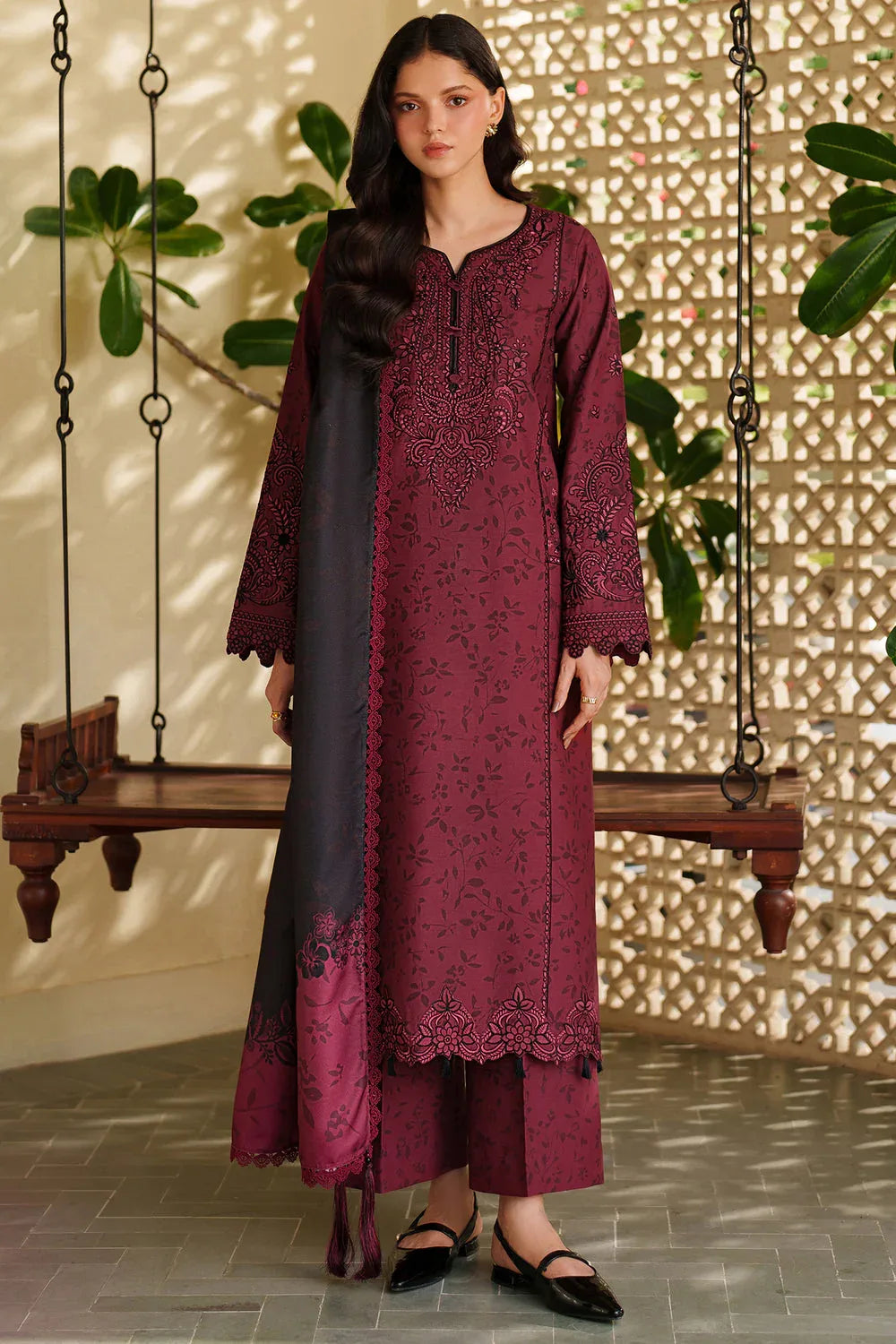Farasha | Meline Premium Viscose 25 | Sable Bloom - Rang-e-Khaas