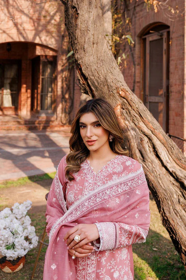 Farasha | Dastoor Embroidered Lawn SS24 | PEARL MIST - Rang-e-Khaas