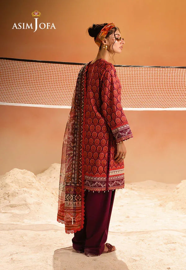 Asim Jofa | Summer Rhapsody | AJUBU-26 Printed Embroidered Lawn - Rang-e-Khaas