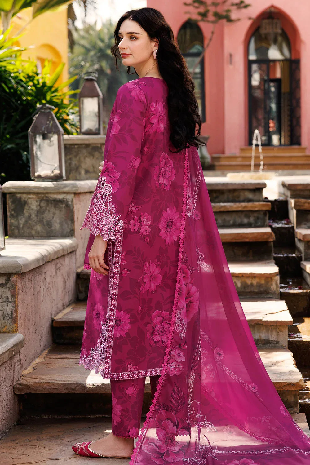 Farasha | Printed Essentials | Fuchsia Flare - Rang-e-Khaas