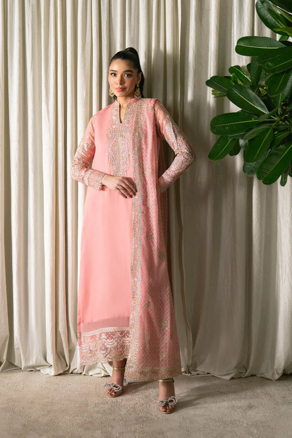 Neeshay | Ready to Wear Chiffon | RTW-CHFN-02 Pink - Rang-e-Khaas