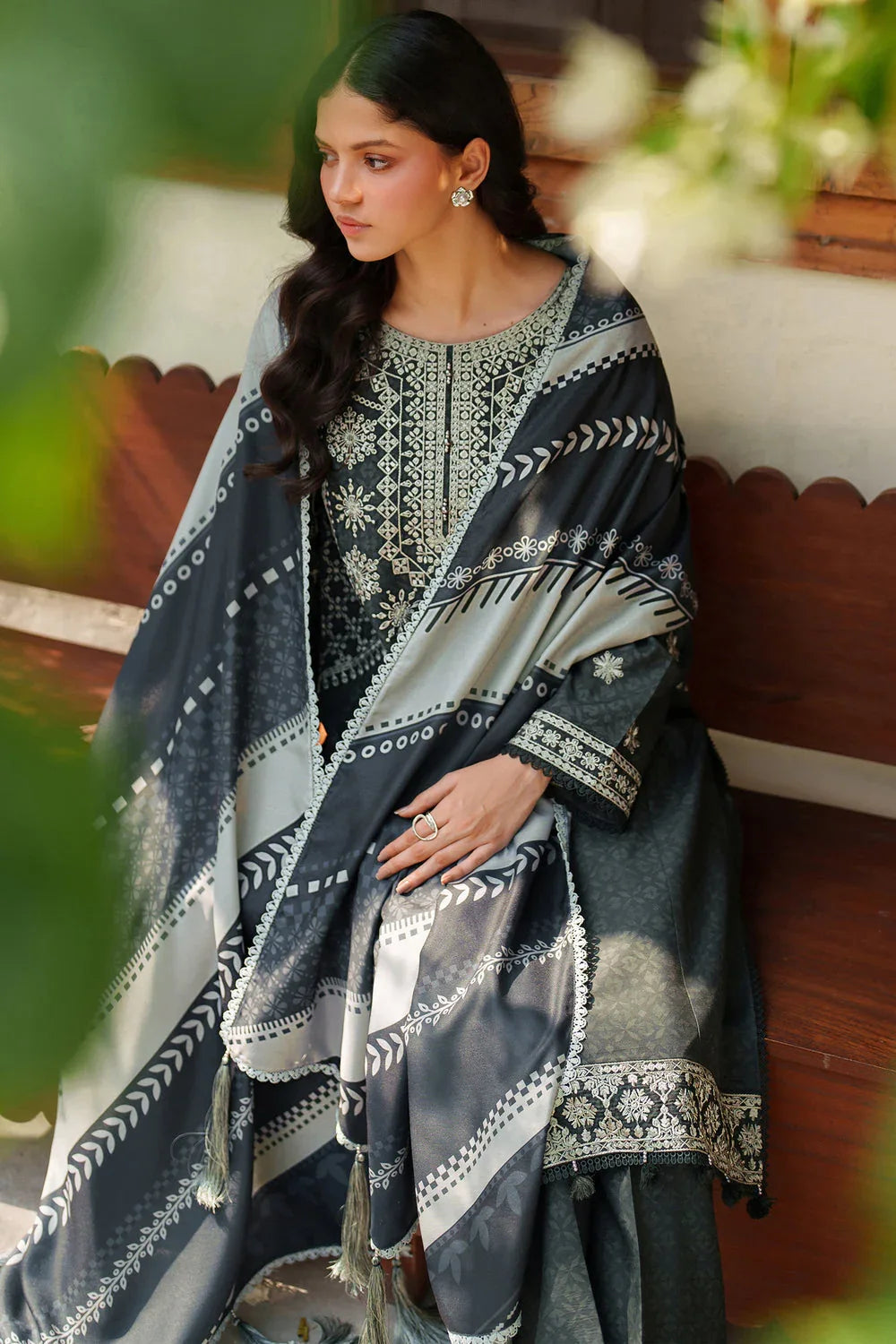 Farasha | Meline Premium Viscose 25 | Slate Gray - Rang-e-Khaas