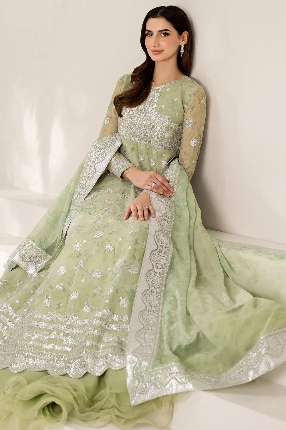 Farasha | Fiorella Formals | Sage Sparkle - Rang-e-Khaas