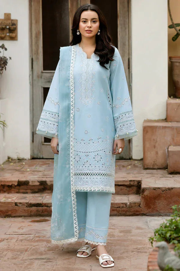 Farasha | Summer Weaves Embroidered Lawn | Sky Haze - Rang-e-Khaas