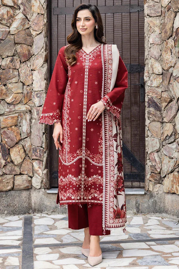 Farasha | Eminence Khaddar 25 | Claret - Rang-e-Khaas