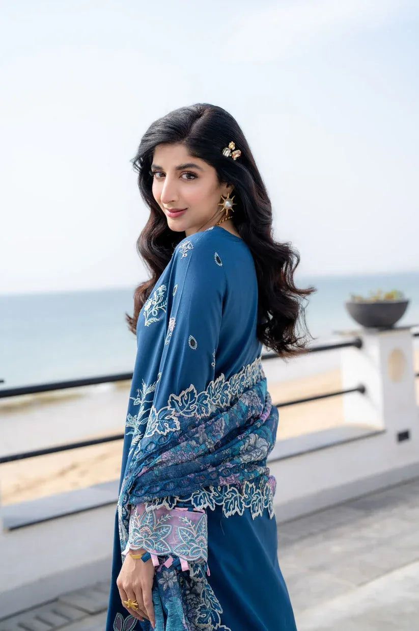 Aabyaan | Saagar Luxury Lawn 25 | AZURA (AS-03) - Rang-e-Khaas