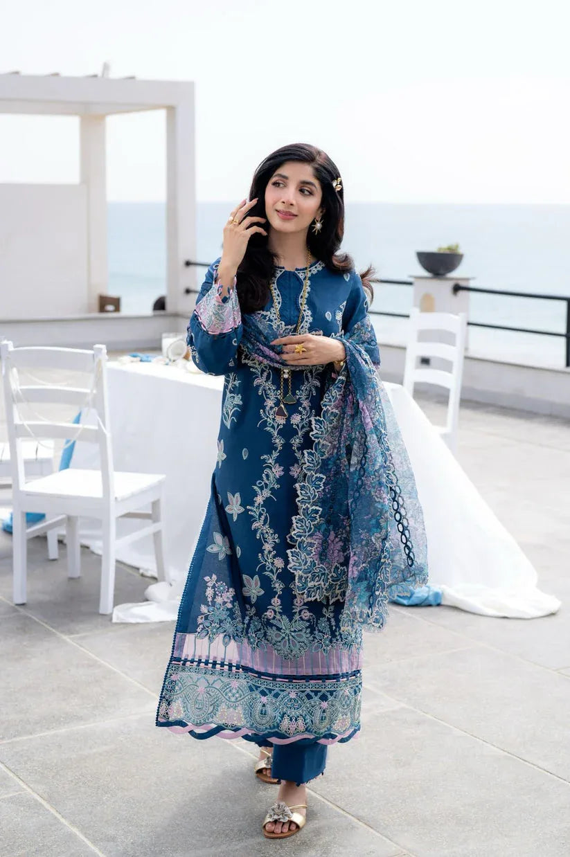 Aabyaan | Saagar Luxury Lawn 25 | AZURA (AS-03) - Rang-e-Khaas