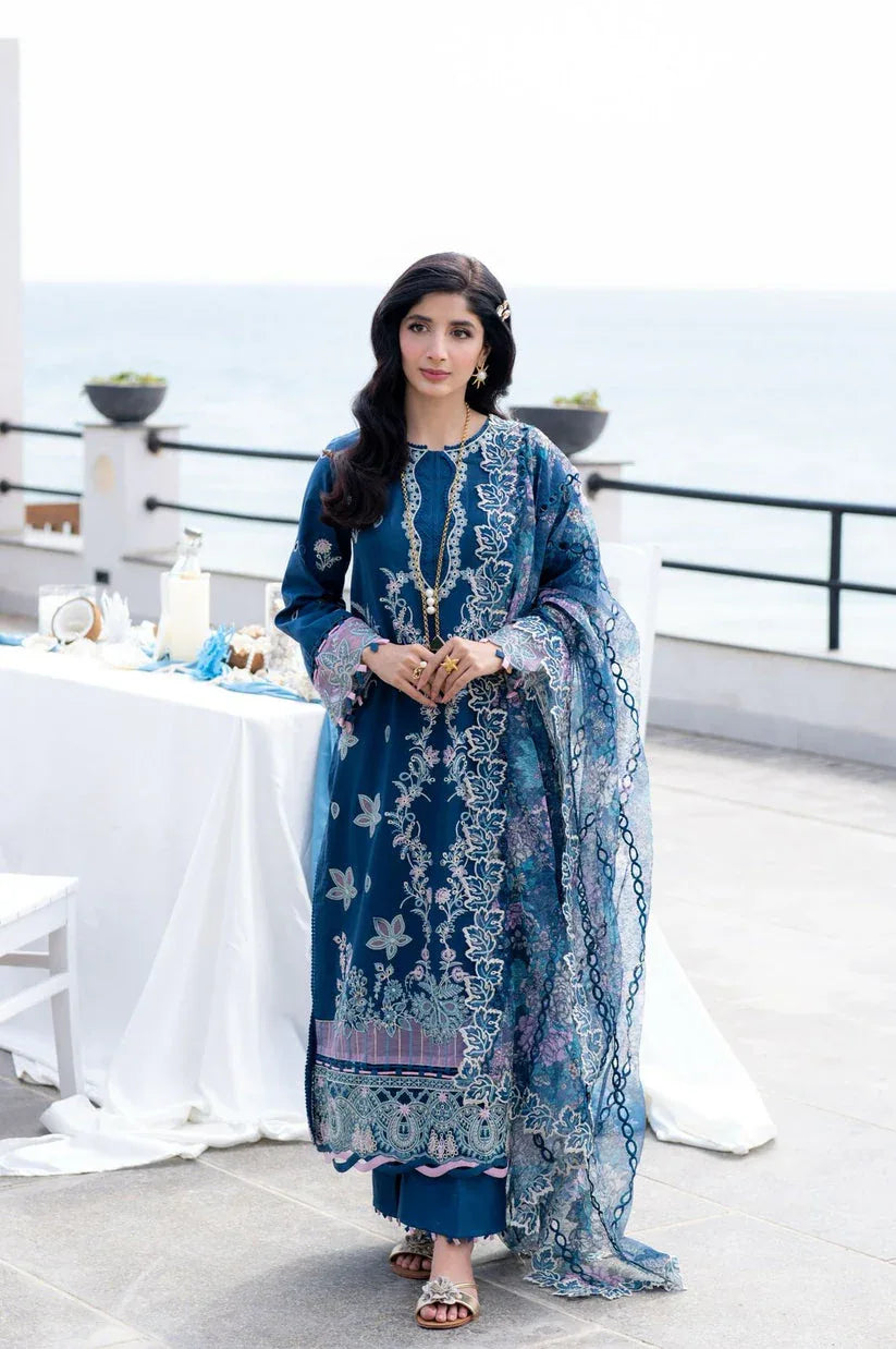 Aabyaan | Saagar Luxury Lawn 25 | AZURA (AS-03) - Rang-e-Khaas
