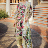Elaf Premium Print Chikankari Lawn Unstitched 3Pc Suit ECT-01B CHARM