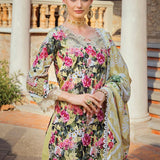 Elaf Premium Print Chikankari Lawn Unstitched 3Pc Suit ECT-01B CHARM