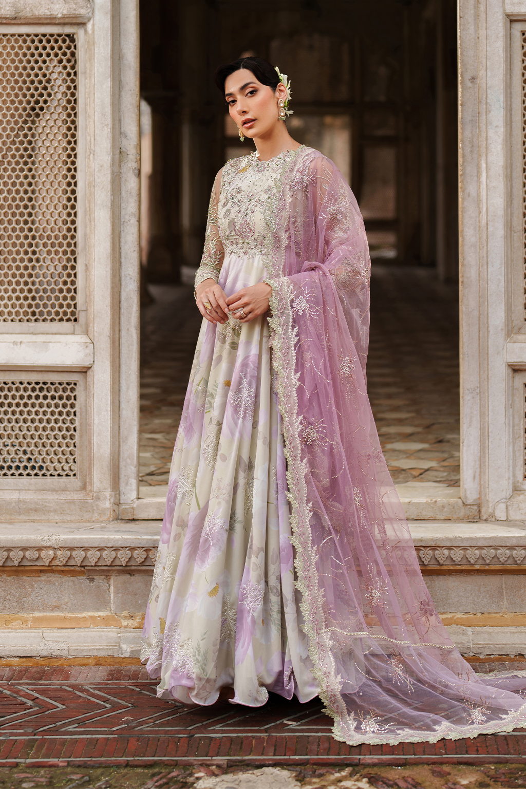 Iznik UE-546 Embroidered Chiffon