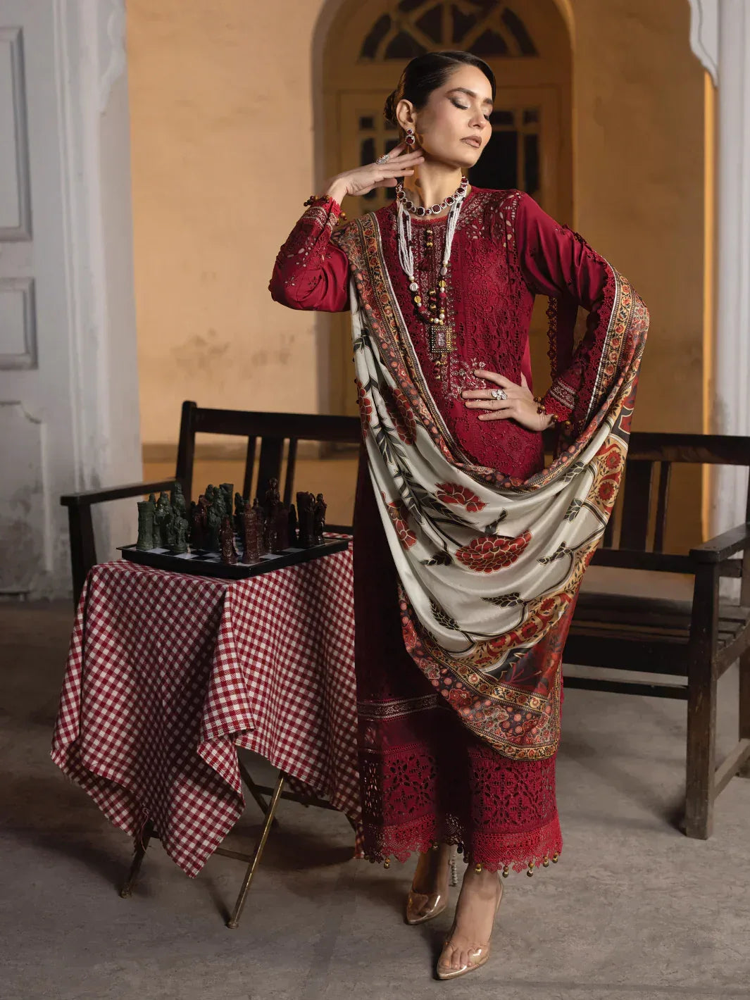 Faiza Faisal | Maya Luxury Lawn | Elif - Rang-e-Khaas