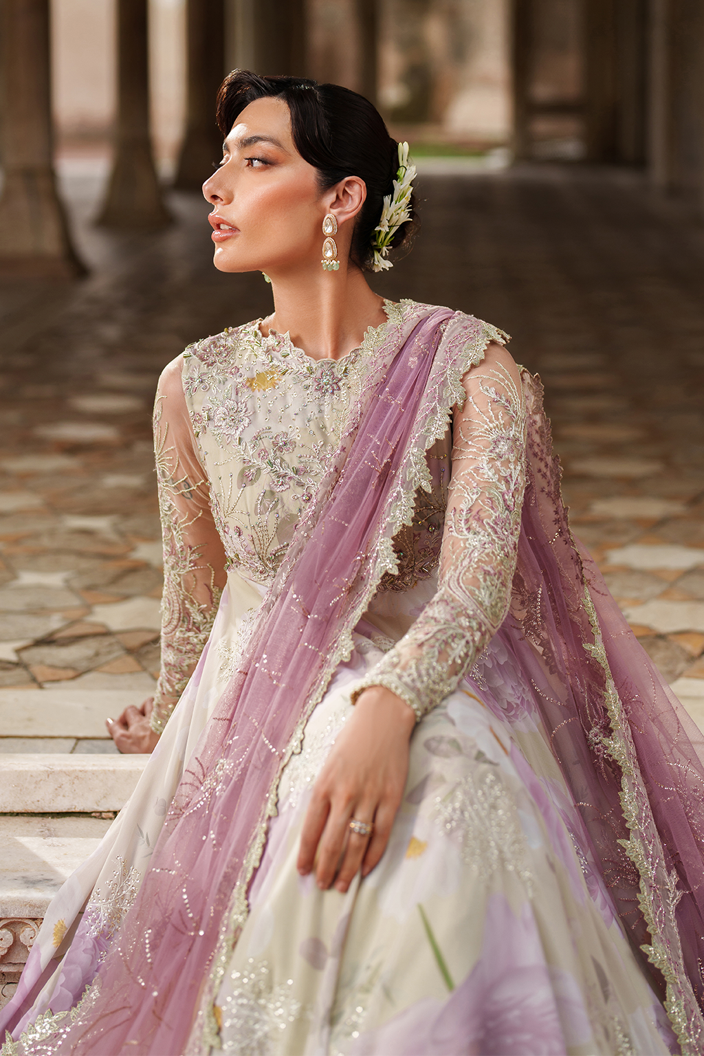 Iznik UE-546 Embroidered Chiffon
