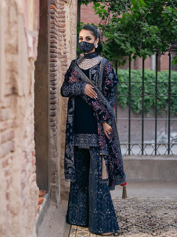 Flossie | Siara Velvet Formals | V-106 - B - Rang-e-Khaas