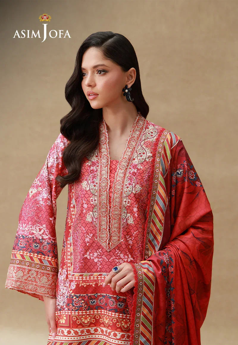 AJULSC-04 Embroidered Crepe Silk Unstitched 3 Pcs
