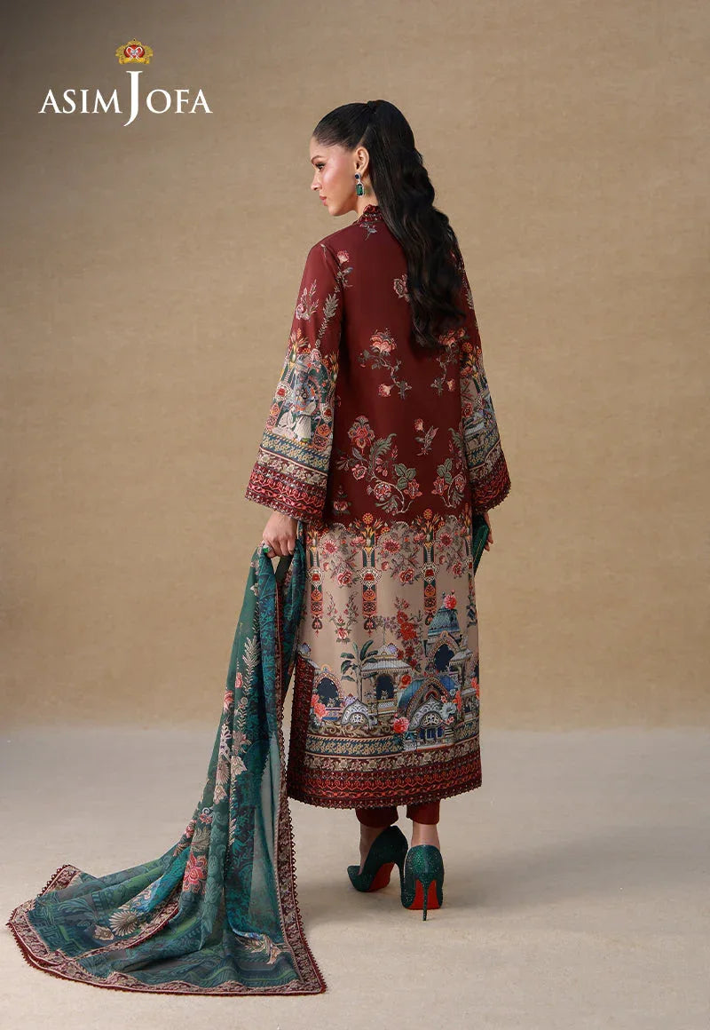AJULSC-07 Embroidered Raw Silk Unstitched 3 Pcs