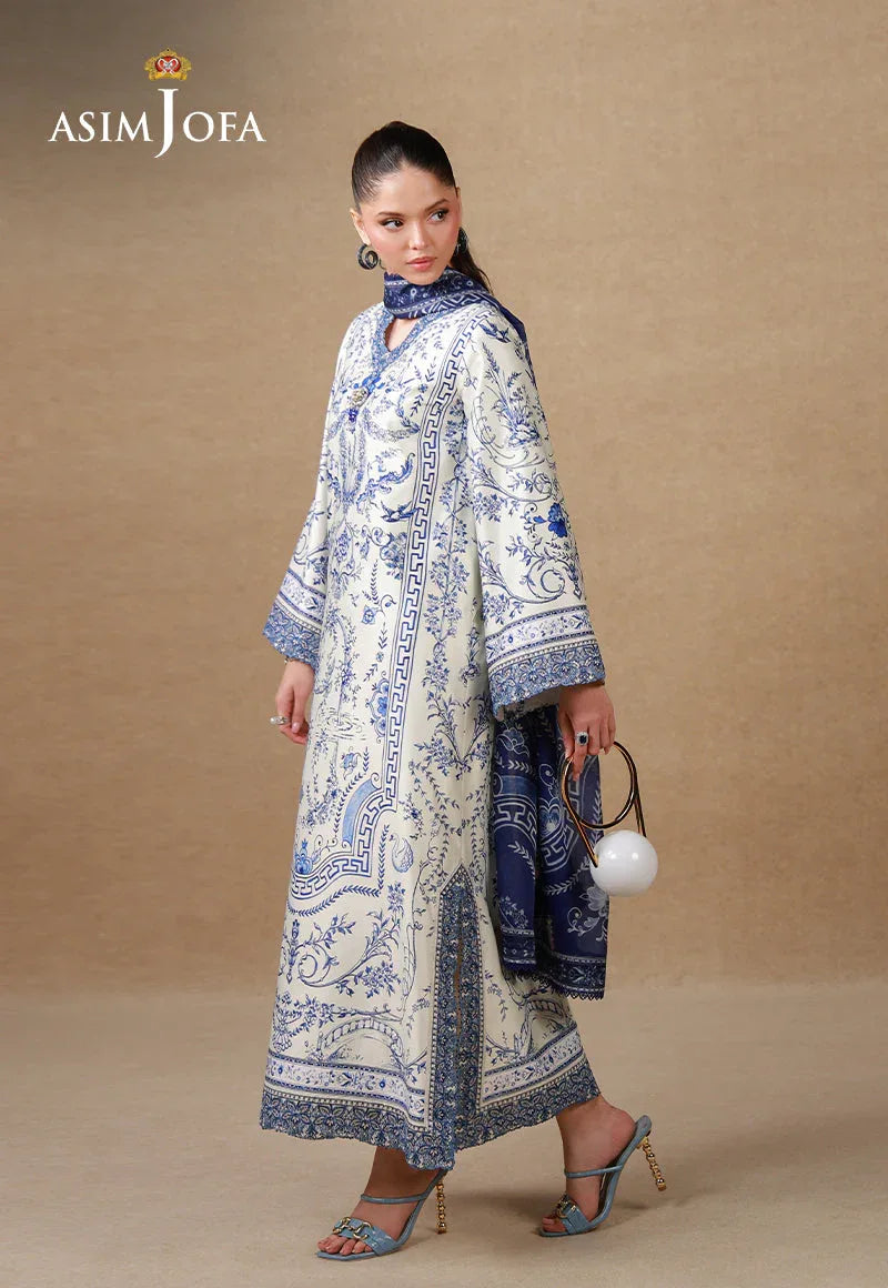 AJULSC-05 Embroidered Charmeuse Silk Unstitched 3 Pcs