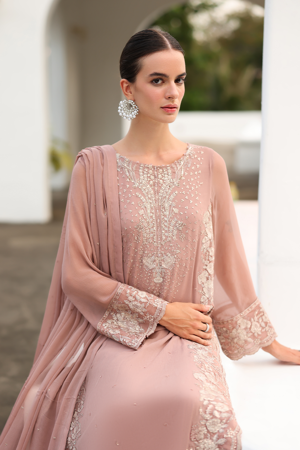 Iznik CC-69 Embroidered Chiffon