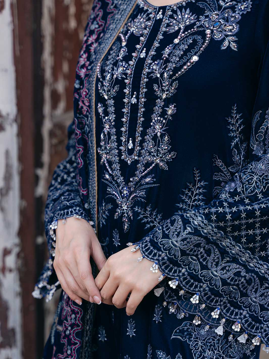 Flossie | Siara Velvet Formals | V-106 - A - Rang-e-Khaas