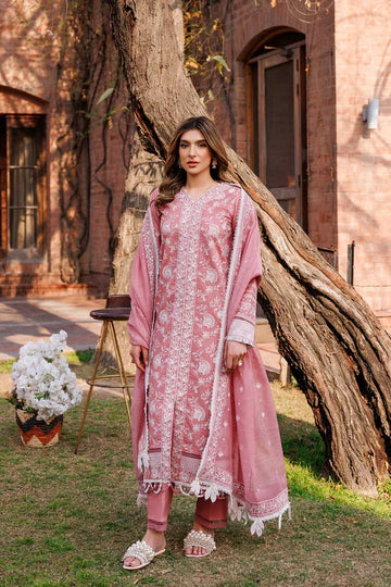 Farasha | Dastoor Embroidered Lawn SS24 | PEARL MIST - Rang-e-Khaas