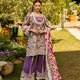 Elaf Premium | Print Chikankari 25 | ELK-02A PERIWINKLE