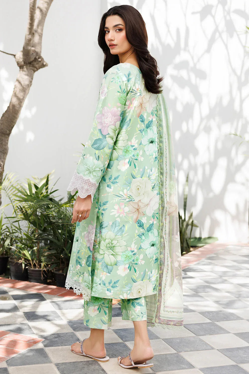 Farasha | Printed Essentials | Silken Sage - Rang-e-Khaas