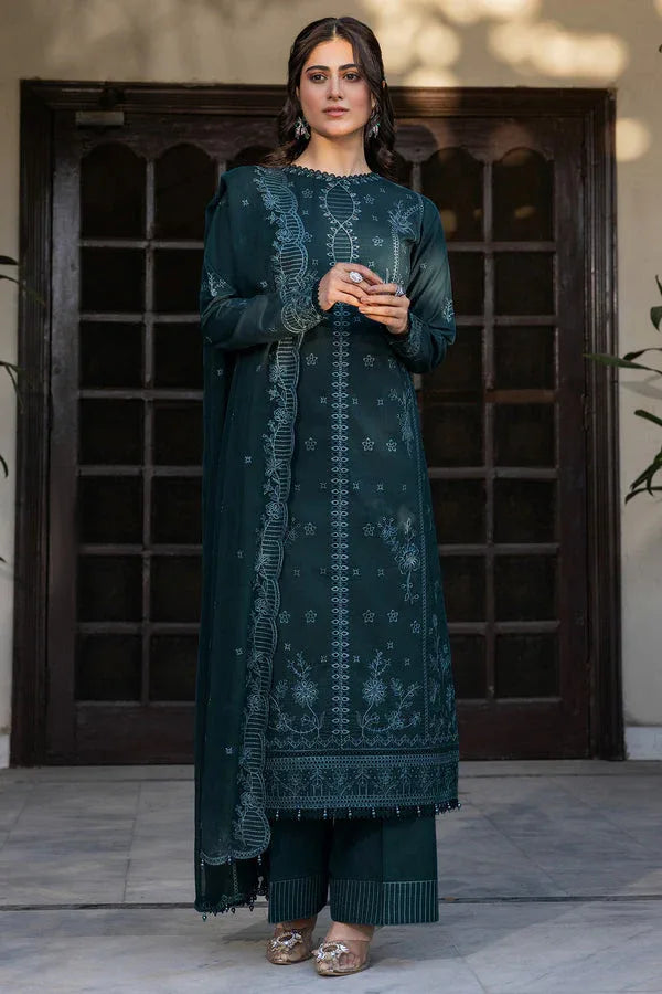 Farasha | Summer Weaves Embroidered Lawn | Teal Serenity - Rang-e-Khaas