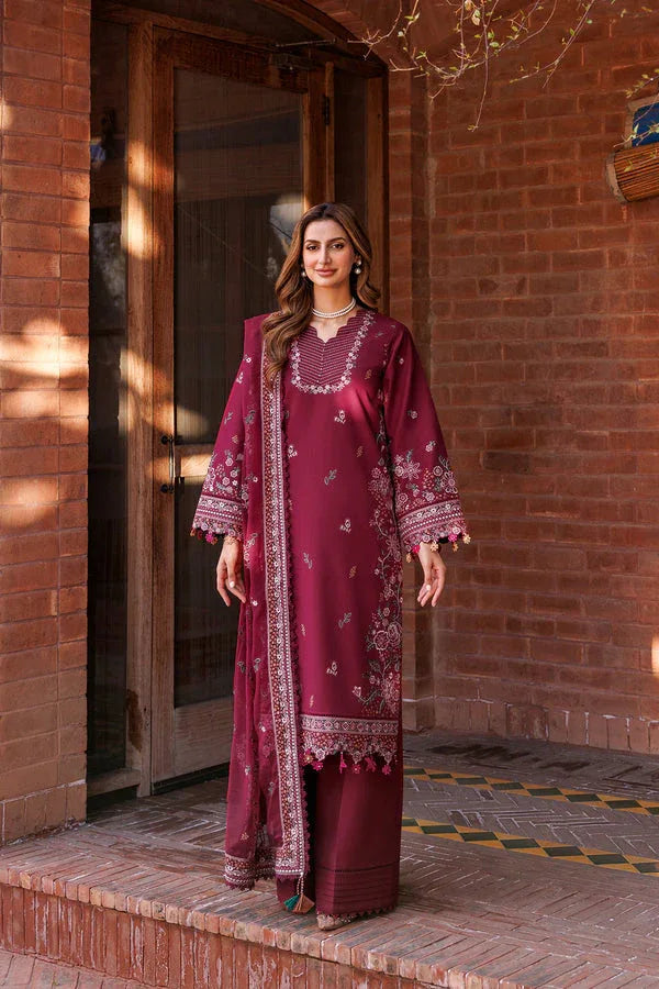 Farasha | Dastoor Embroidered Lawn SS24 | RUBY GLAM - Rang-e-Khaas