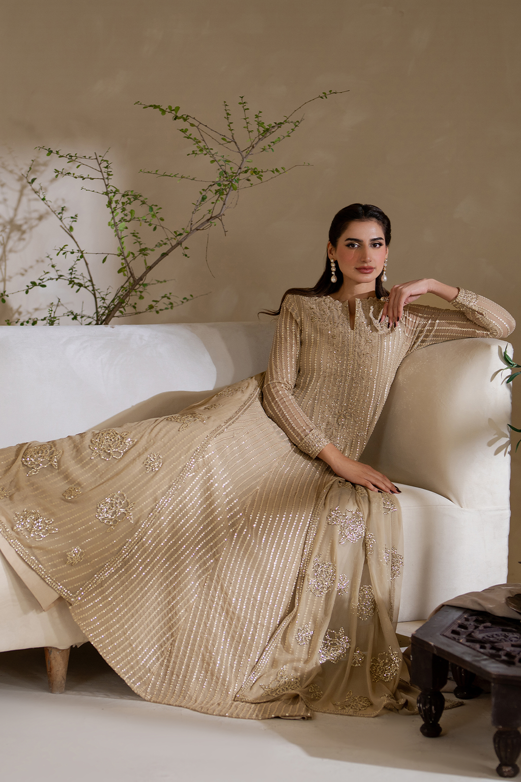 Iznik CC-58 Embroidered Chiffon