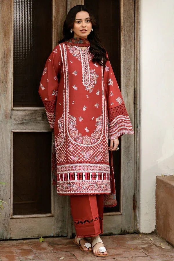 Farasha | Summer Weaves Embroidered Lawn | Russet Flames - Rang-e-Khaas