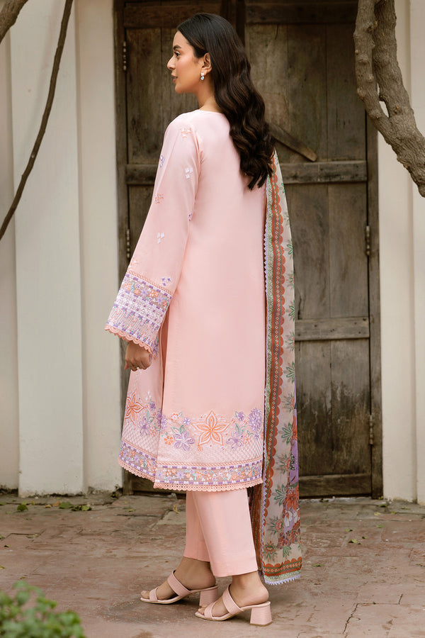 Farasha | Summer Weaves Embroidered Lawn | Coral Peach - Rang-e-Khaas