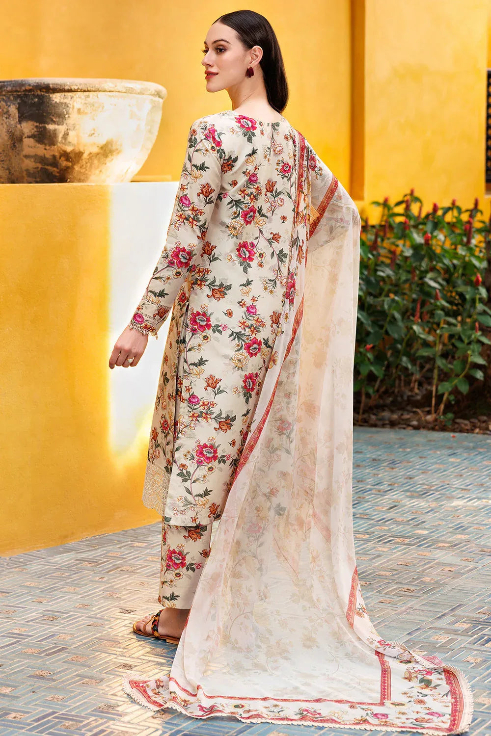 Farasha | Printed Essentials | Ivory Dusk - Rang-e-Khaas