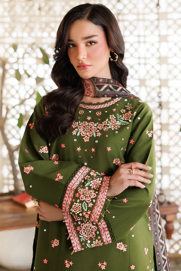 Farasha | Summer Weaves Embroidered Lawn | Olivine Dreams - Rang-e-Khaas