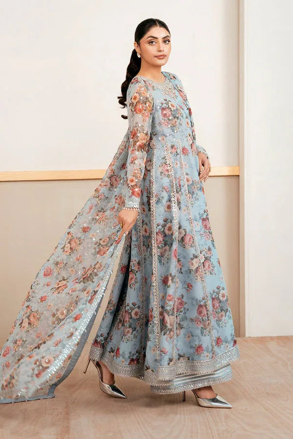 Baroque | Luxury Pret 25 | EMBELLISHED PRINTED CHIFFON PR-1058 - Rang-e-Khaas