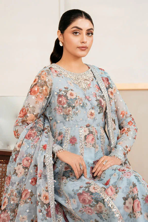 Baroque | Luxury Pret 25 | EMBELLISHED PRINTED CHIFFON PR-1058 - Rang-e-Khaas