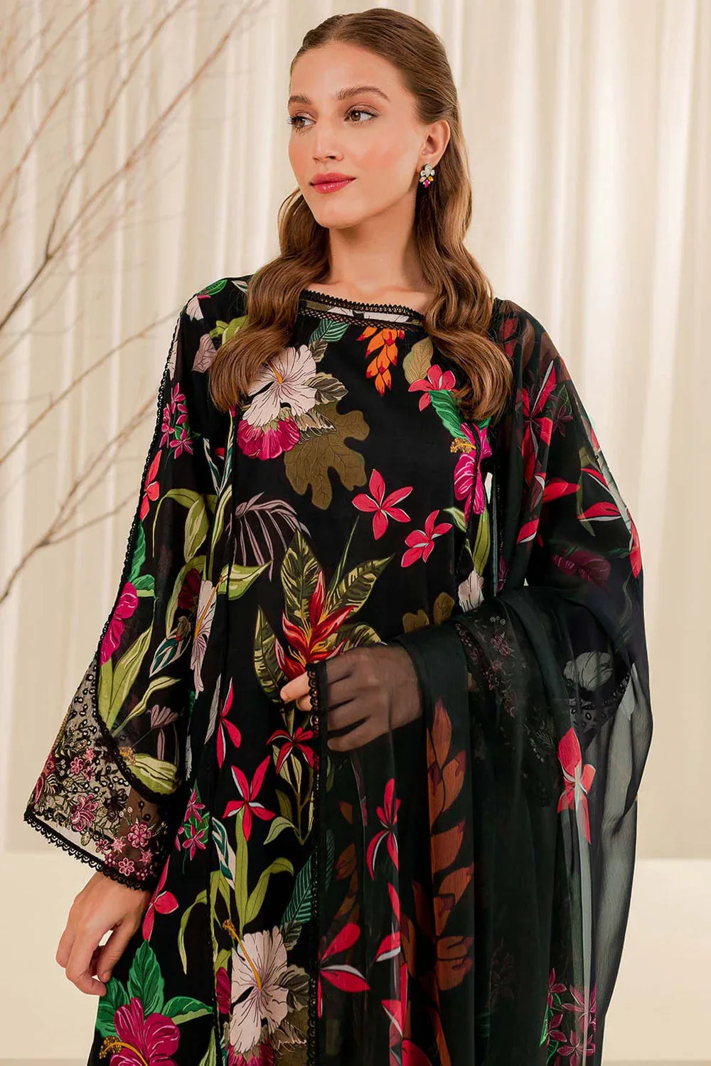 Farasha | Printed Essentials | Ebony Passion - Rang-e-Khaas