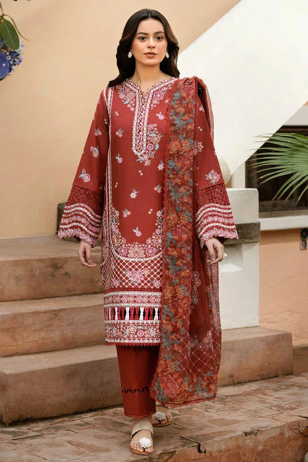 Farasha | Summer Weaves Embroidered Lawn | Russet Flames - Rang-e-Khaas