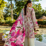 Elaf Premium | Print Chikankari 25 | ELK-06B ROSES & WHITES