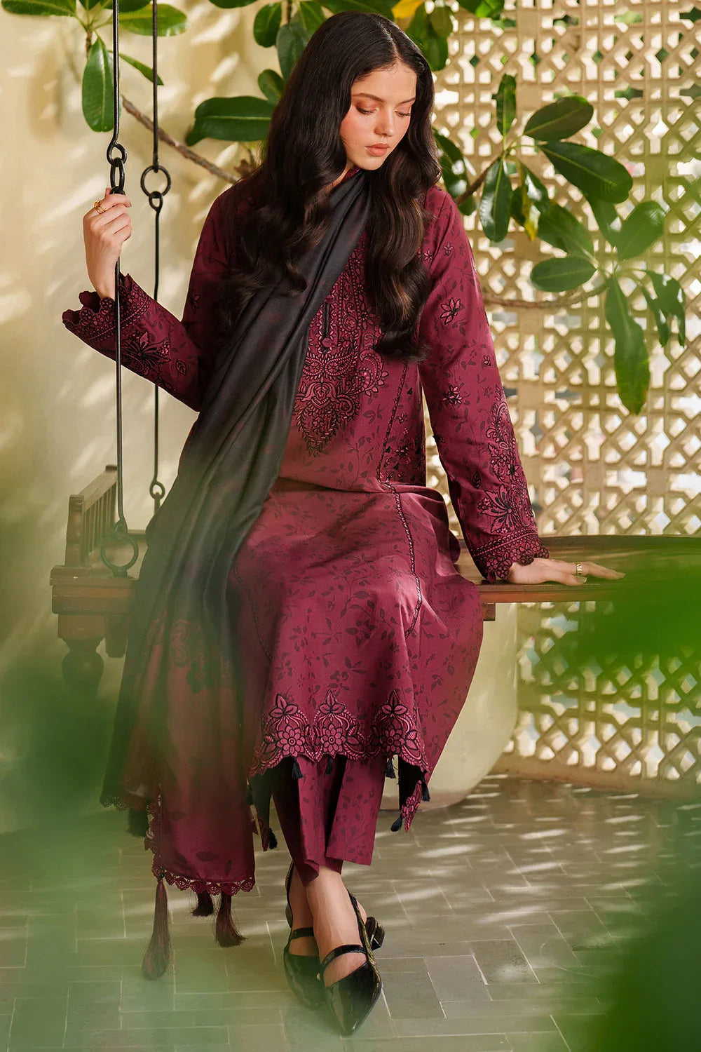 Farasha | Meline Premium Viscose 25 | Sable Bloom - Rang-e-Khaas