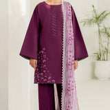 Farasha | Thread Lines Embroidered | Mauve Eclips