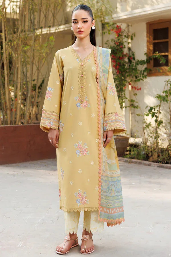 Farasha | Summer Weaves Embroidered Lawn | Sunlit Mellow - Rang-e-Khaas