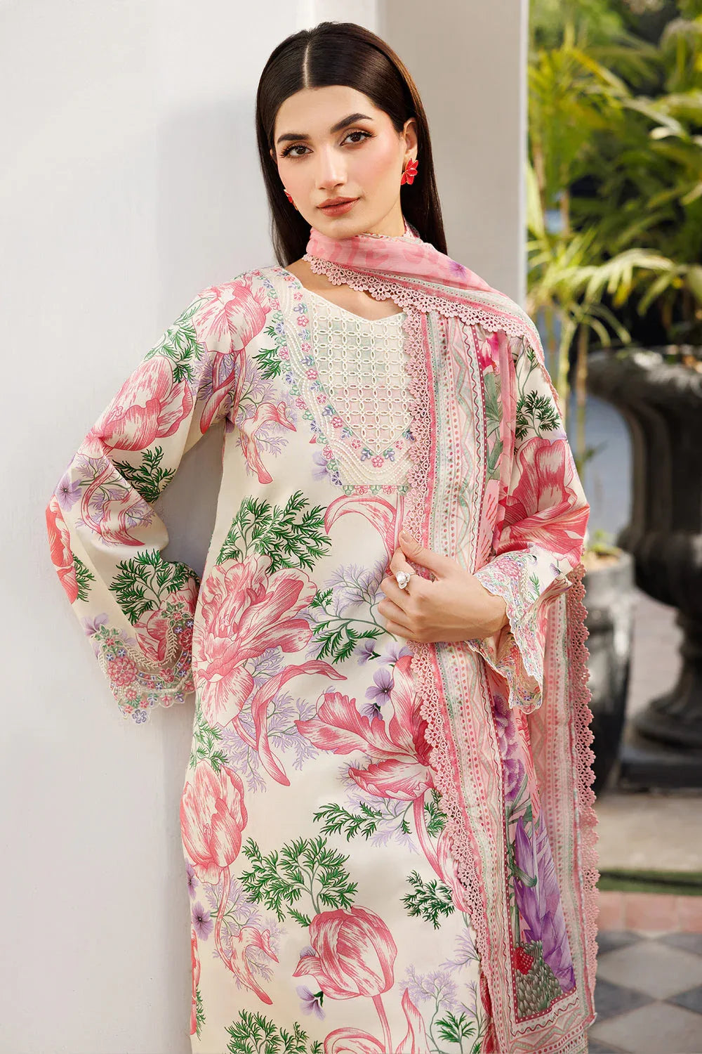 Farasha | Printed Essentials | Ivory Petal - Rang-e-Khaas