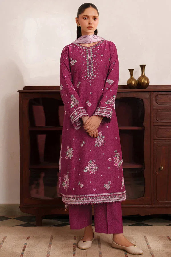 Farasha | Meline Premium Viscose 25 | Berry Blush - Rang-e-Khaas