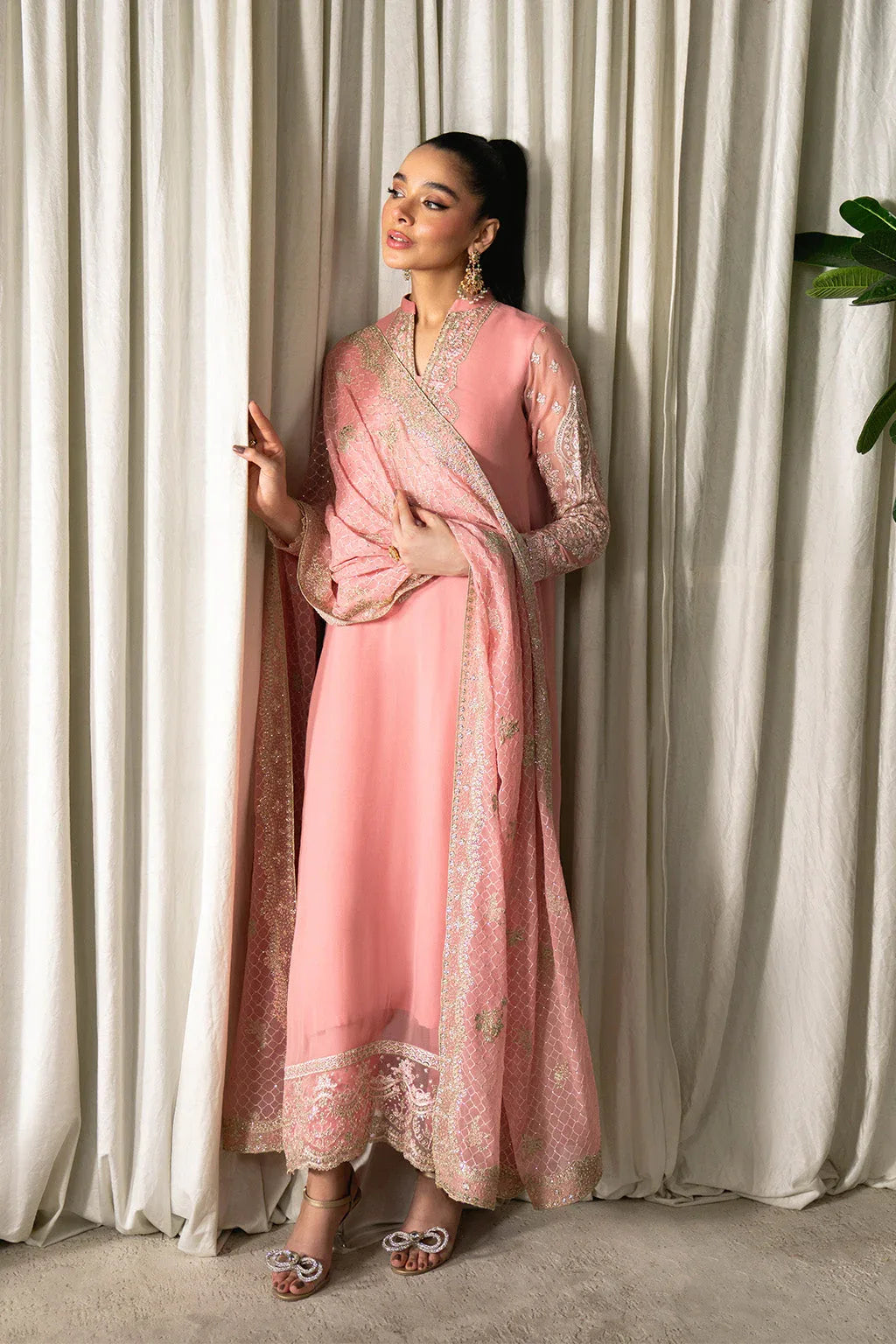 Neeshay | Ready to Wear Chiffon | RTW-CHFN-02 Pink - Rang-e-Khaas